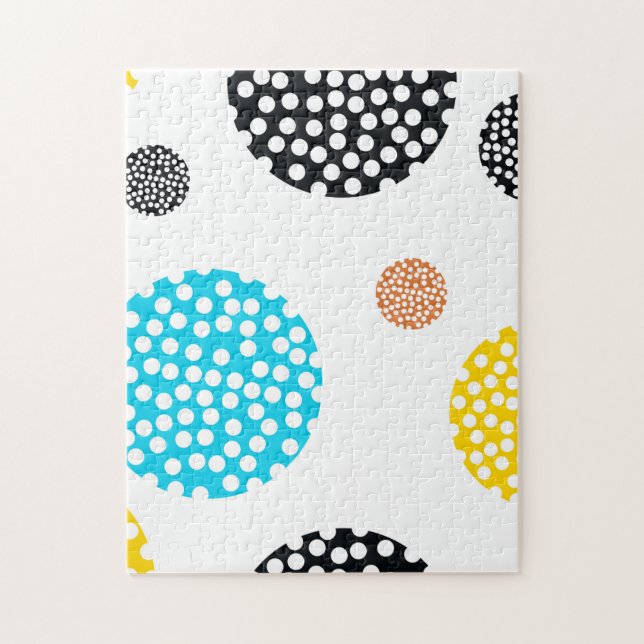Playful, trendy, cool, fun, modern dotted circles jigsaw puzzle (Vertical)