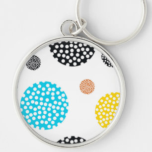 Playful, trendy, cool, fun, modern dotted circles key ring