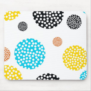 Playful, trendy, cool, fun, modern dotted circles mouse pad