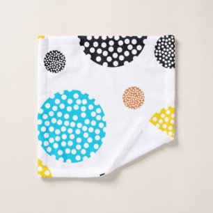 Playful, trendy, cool, fun, modern dotted circles wash cloth