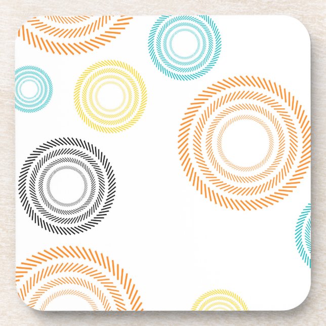 Playful, trendy, cool, modern, simple circles coaster (Front)