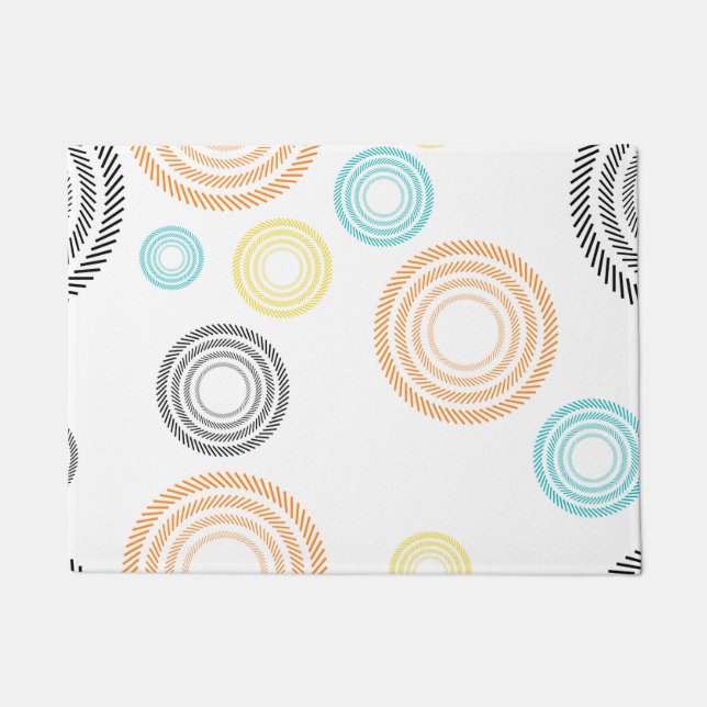 Playful, trendy, cool, modern, simple circles doormat (Front)