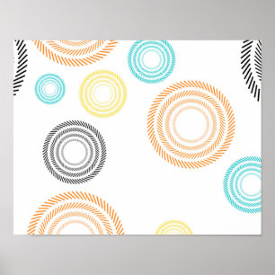 Playful, trendy, cool, modern, simple circles poster