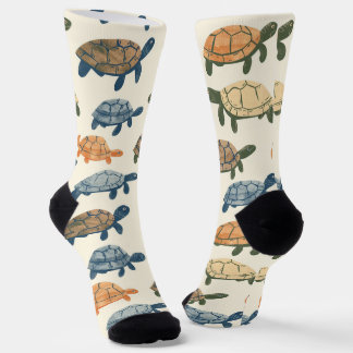 Playful Turtles Socks - Adorable Reptile Pattern