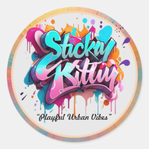 “Playful Urban Vibes” Classic Round Sticker