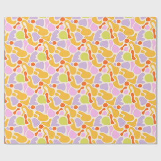 Playful vibrant and colorful blob shapes wrapping paper