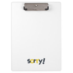 Playful, vibrant, bold, modern design of Sorry Clipboard