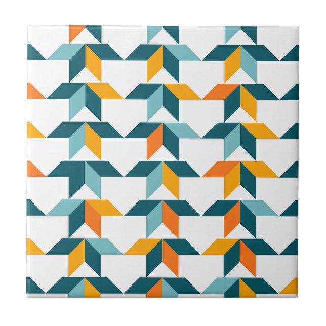 Playful, vibrant, trendy, modern geometric graphic tile (Front)