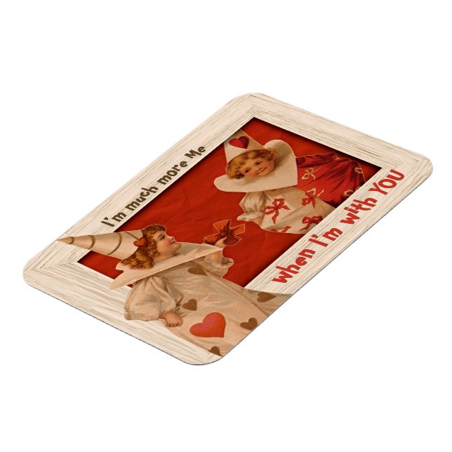 Playful Vintage Pierrot CC0661 Valentine Magnet (Left Side)