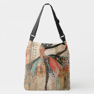 Playful Violin Music Lace Ballerina Crossbody Bag