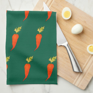 Playful Watercolor Carrot Tea Towel