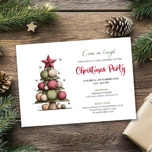 Playful Watercolor Christmas Tree Holiday Invite