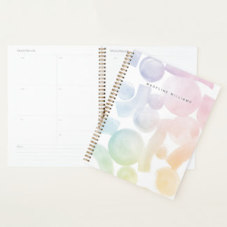 Playful Watercolor Pattern Planner with Name