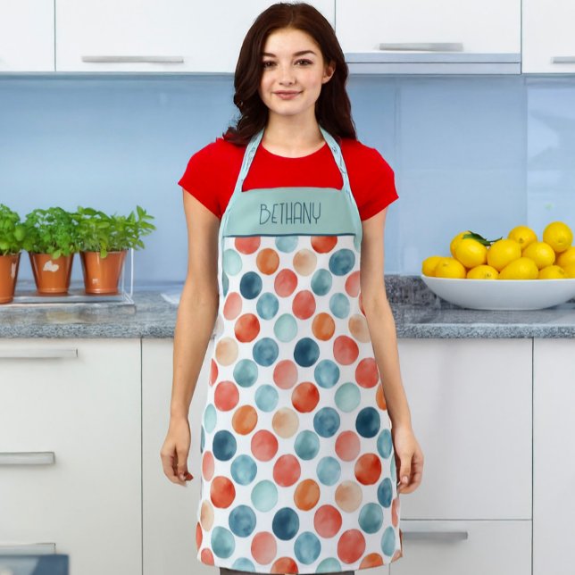 Playful Watercolor Polka Dots – Cheerful & Modern  Apron (Creator Uploaded)