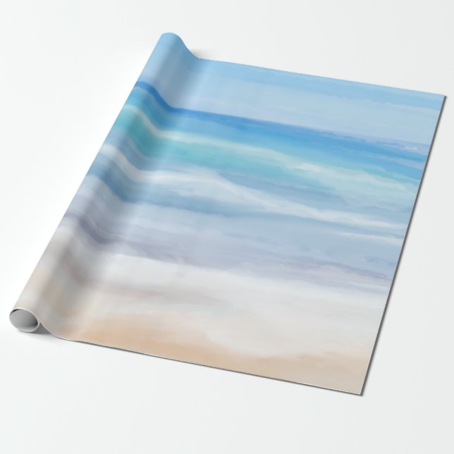 Playful Waves On A Sunny Day At The Beach Wrapping Paper (Unrolled)