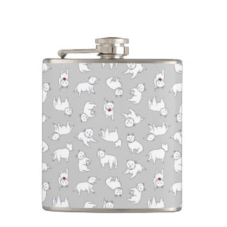 Playful Westies Flask