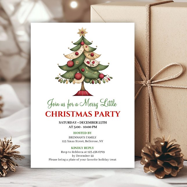 Playful whimsical Christmas tree event invitation (Playful whimsical Christmas tree event invitation)