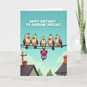 Playful Wire Birds Birthday Card
