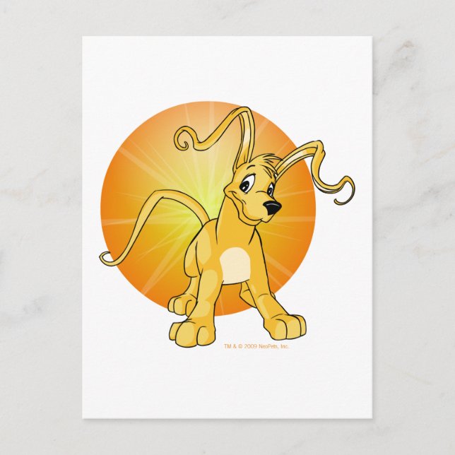 Playful yellow Gelert Postcard (Front)