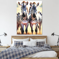 Playful Zebras Colourful Safari Inspired Art