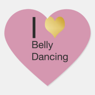 Playfully Elegant I Heart Belly Dancing Heart Sticker