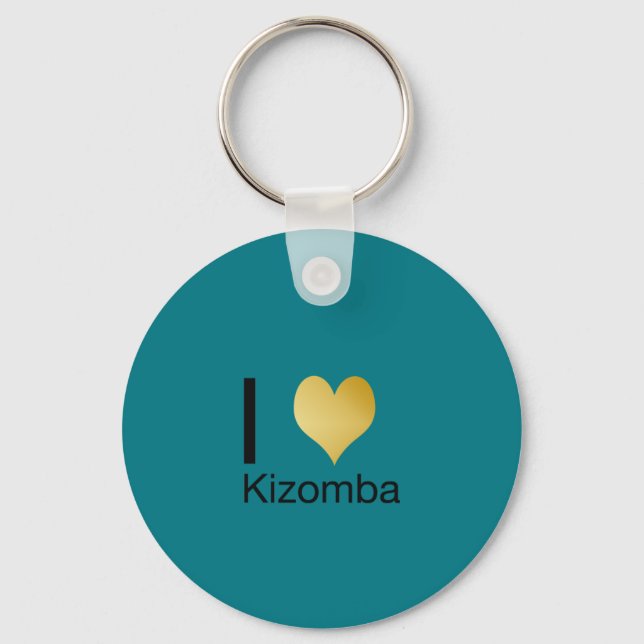 Playfully Elegant I Heart Kizomba Key Ring (Front)