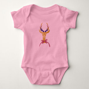 Playfully Preppy Gold Deer Antler Monogram Baby Bodysuit