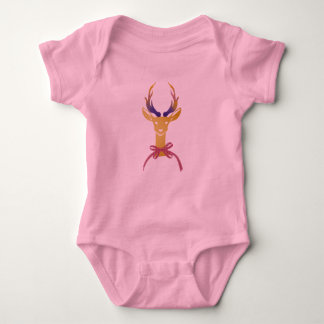 Playfully Preppy Gold Deer Antler Monogram Baby Bodysuit