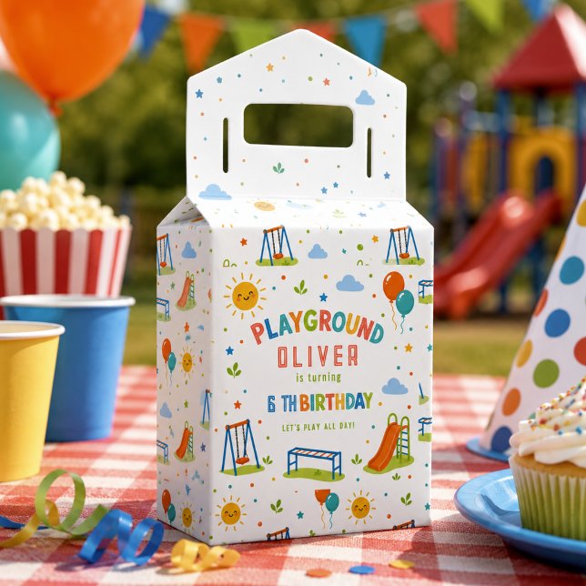 Playground Adventure 6th Birthday Park Party Favour Box (Playground Adventure 6th Birthday Park Party Favor Boxes
)