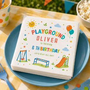 Playground Adventure 6th Birthday Park Party Napkin