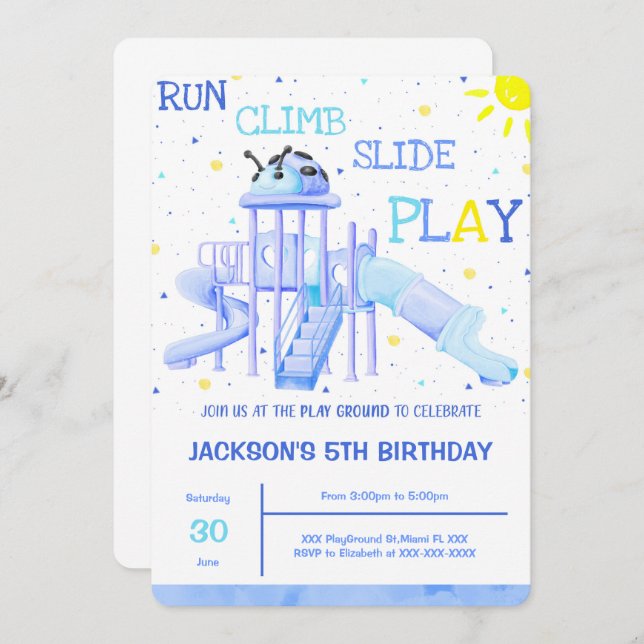 Playground Birthday Invitation (Front/Back)