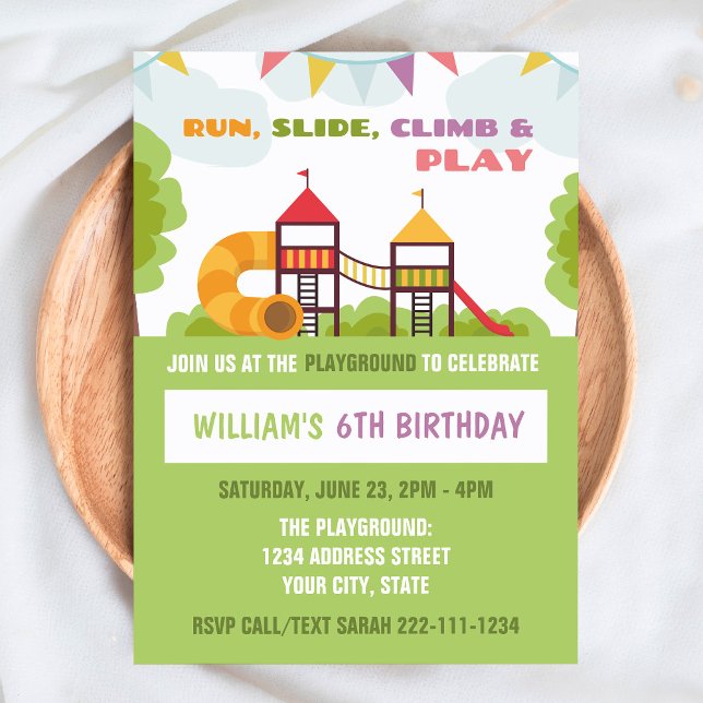 Playground Birthday Invitation, Park Party Invitat Invitation (Creator Uploaded)