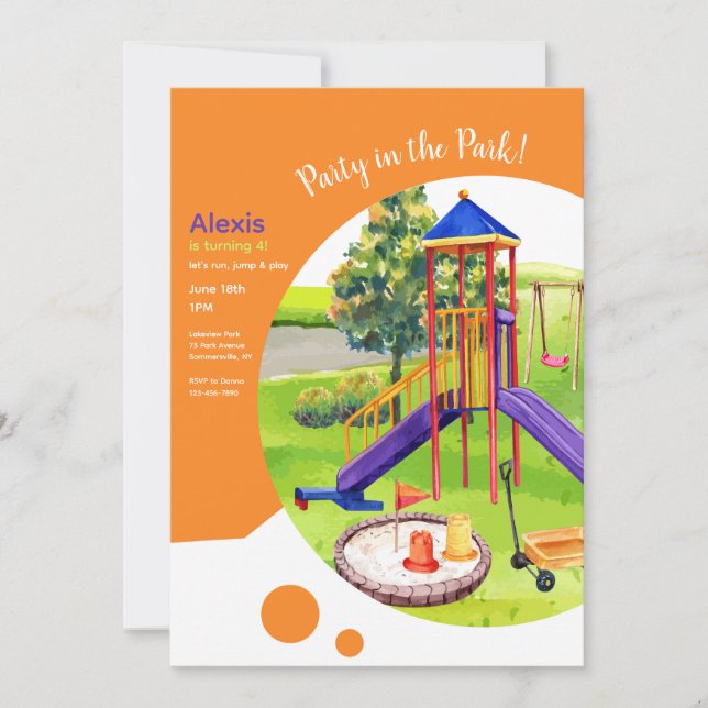 Playground Birthday Party Invitation (Front)