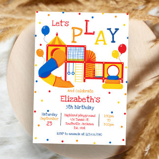 Playground, Bounce Jump, Trampoline Birthday Invitation