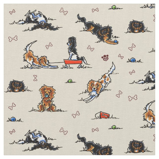 Playground Cavalier CKCS Spaniels Tan Fabric (Close Up)
