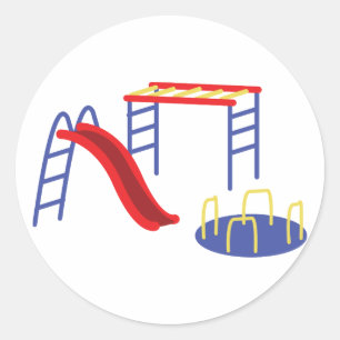 Playground Equipment Classic Round Sticker