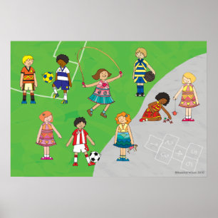 Playground games boys and girls poster
