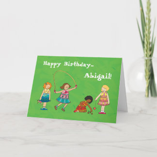 Playground Girls personalised birthday card