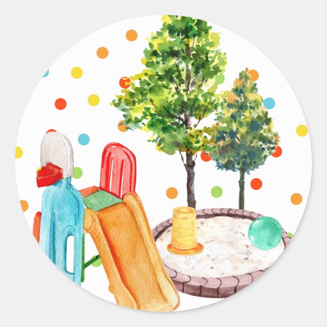 Playground Happy Birthday Sticker Polkadots Park (Front)