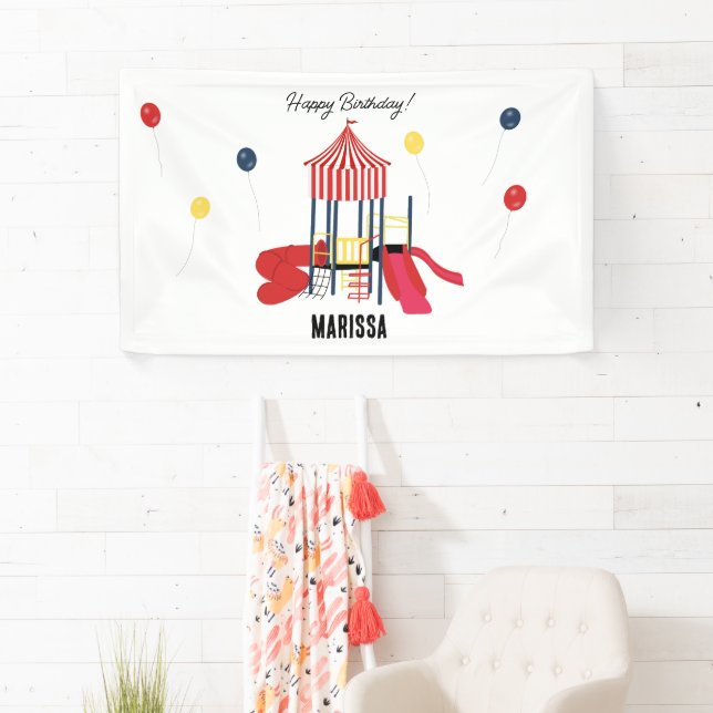 Playground Kids Boys Girls Birthday Custom Name Banner (Insitu)