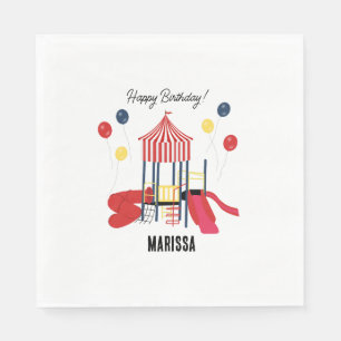 Playground Kids Boys Girls Birthday Custom Name Napkin
