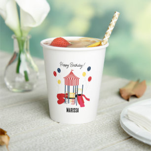 Playground Kids Boys Girls Birthday Custom Name Paper Cups