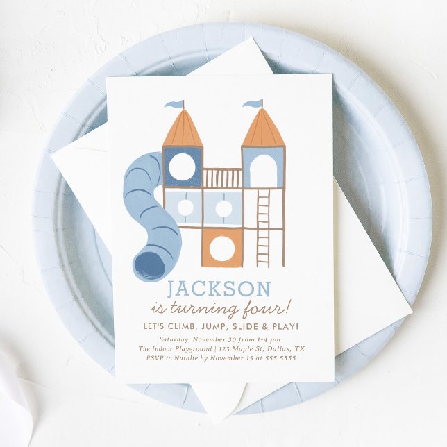 Playground Party in the Park Boy Birthday Invitation (Creator Uploaded)