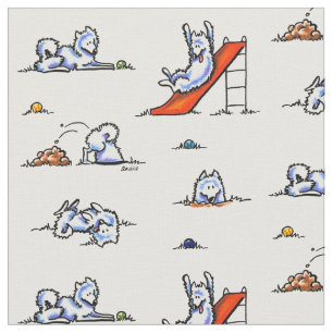 Playground Samoyeds White Fabric