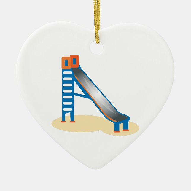 Playground Slide Ceramic Tree Decoration (Front)