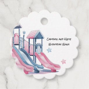 Playground Slides Super Fun Birthday Bash Thanks Favour Tags
