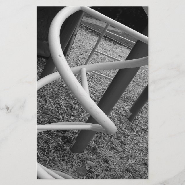 Playground Spiral Black & White Stationery (Front)