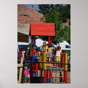 Playground with bridge poster