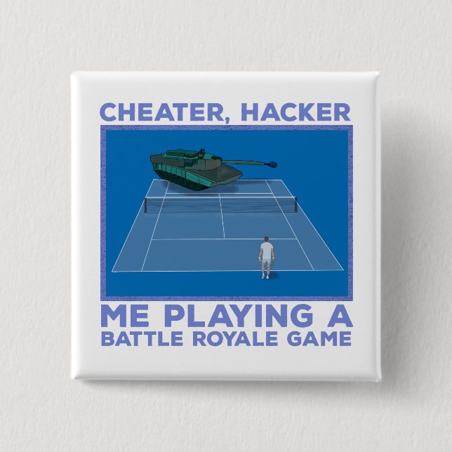Playing a Battle Royale Game 15 Cm Square Badge (Front)