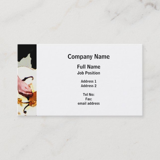 Playing a White Guitar Business Card (Front)